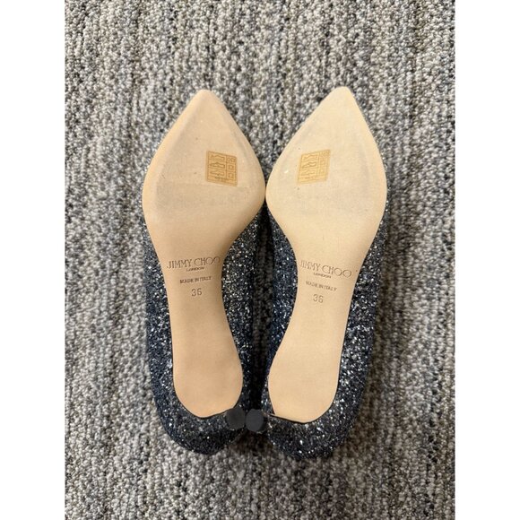 Jimmy Choo Glitter Pointed-Toe Heels Size 36 Made In Italy With Original Box & D - Picture 7 of 7